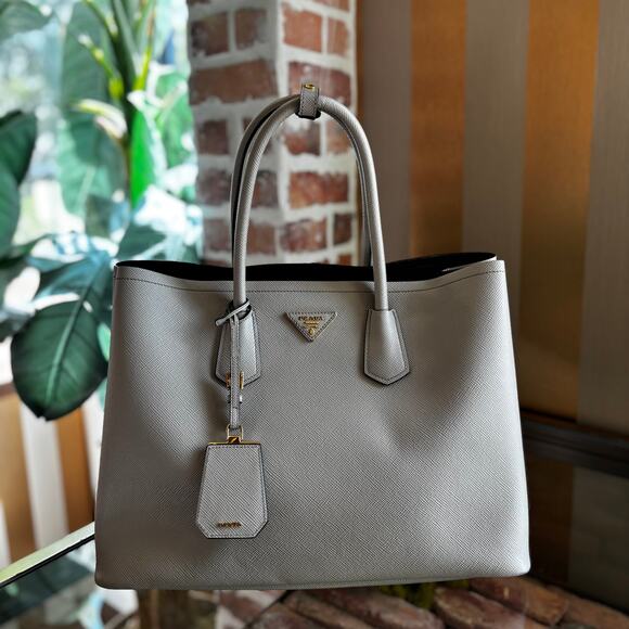 PRADA Large Saffiano Cuir Double Tote - Picture 1 of 11